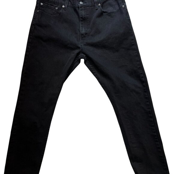 Levi's 512 Men's Slim Taper Jeans Stretch Size 38x30 Black Denim Dark Wash - Picture 1 of 10